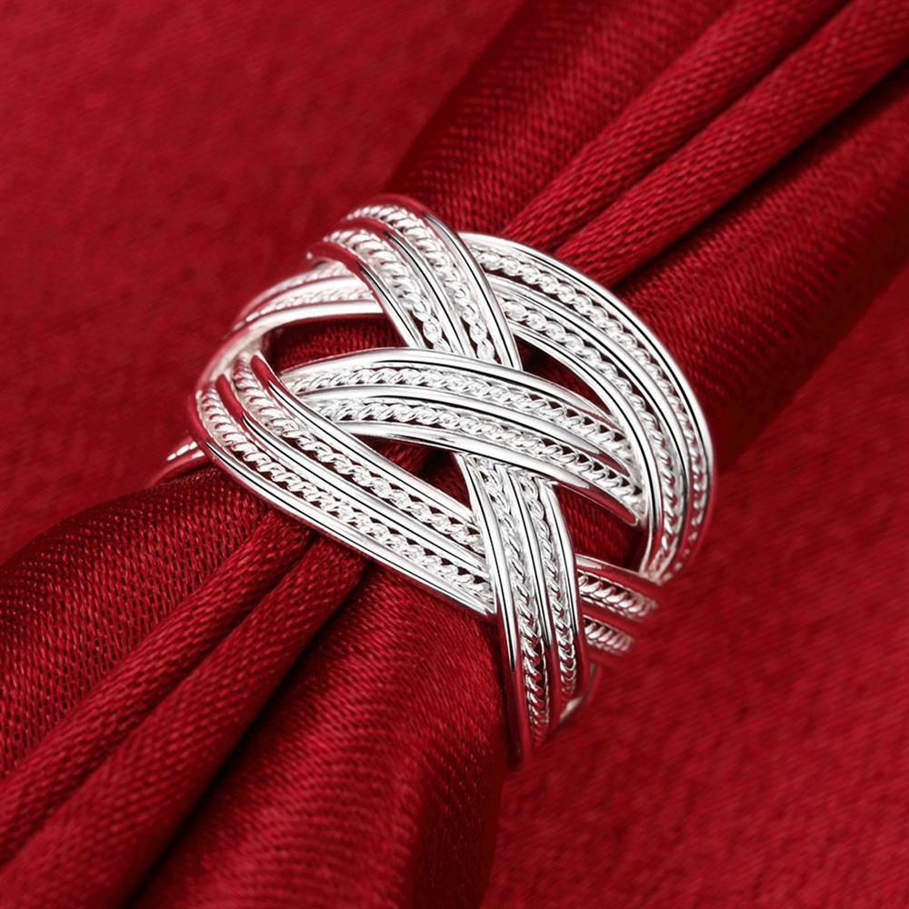 Retro 925 Stamp Silver color rings Bracelets Jewelry set fine wide Weave bangle adjustable Ethnic style Fashion Party gifts
