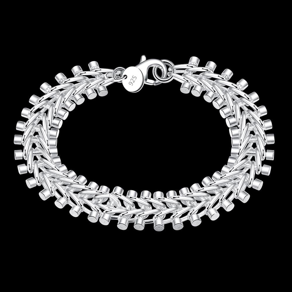 New fine Creative geometric bracelet Women men's 925 Stamp Silver color Jewelry Fashion Wedding Party Popular brands Gift