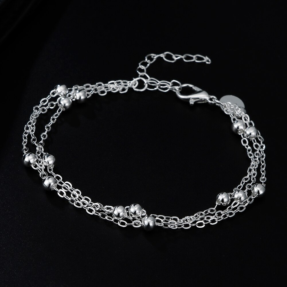 New charms 925 Stamp Silver color Tassel beads Bracelets for women fashion party wedding accessories jewelry noble Holiday gifts