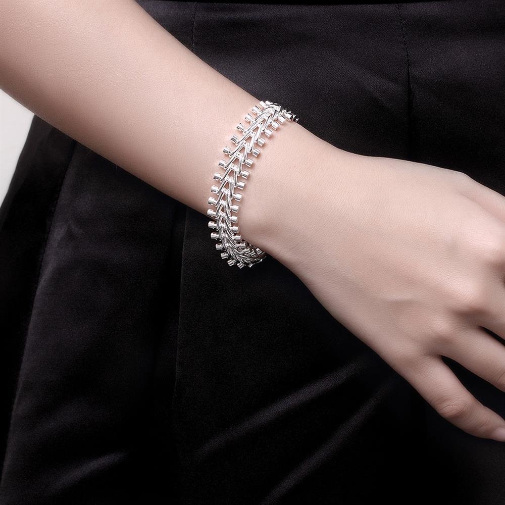 New fine Creative geometric bracelet Women men's 925 Stamp Silver color Jewelry Fashion Wedding Party Popular brands Gift