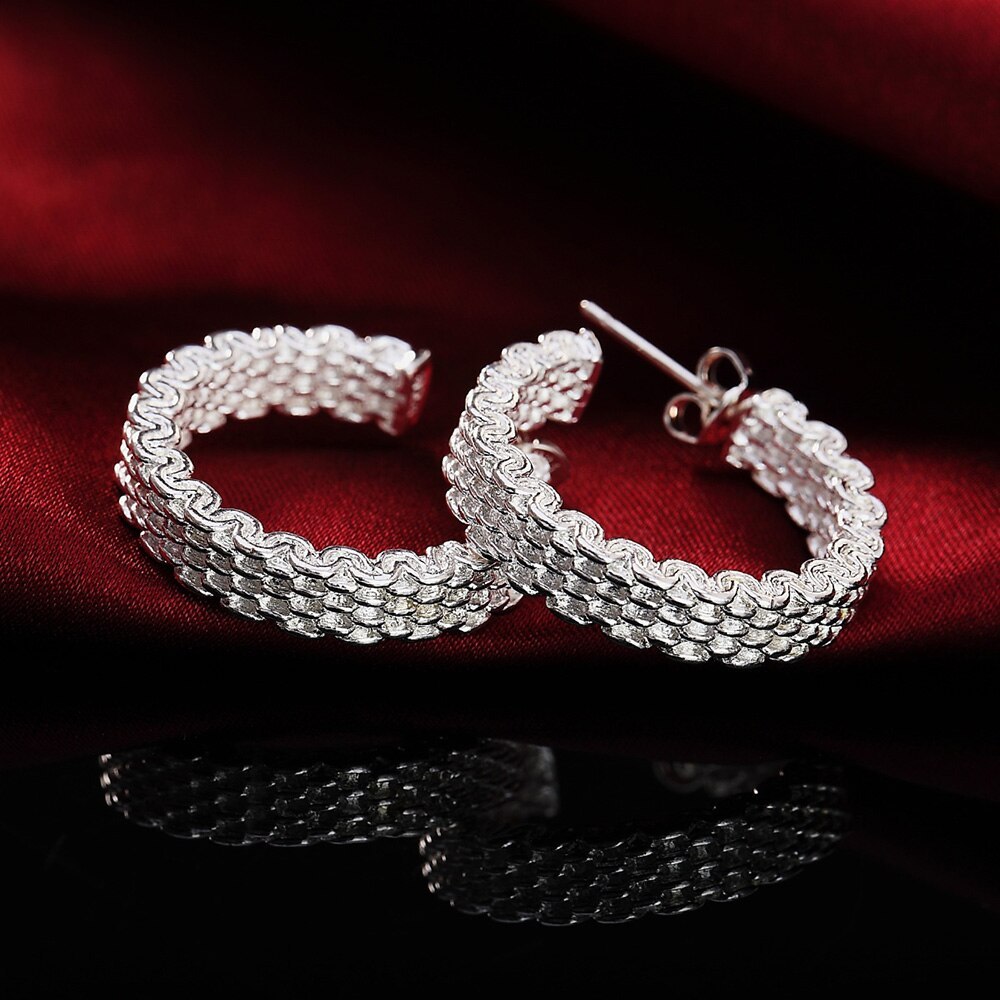 Hot charm 925 Stamp Silver color Earrings for Women Retro style Creativity Ear studs Christmas Gifts Street all-match Jewelry