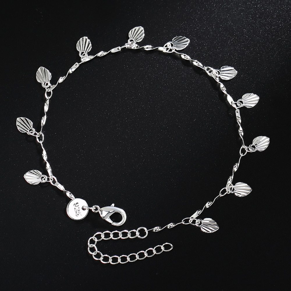 New Charm 925 Stamp Silver color Heart card Chain Bracelet for Women Fashion Wedding Party Girl student Christmas Gift Jewelry
