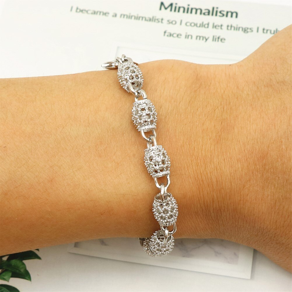 Special offer 925 Stamp Silver color Bracelet for Women Frosted hollow ball Chain Fashion fine Jewelry Wedding Party Gift