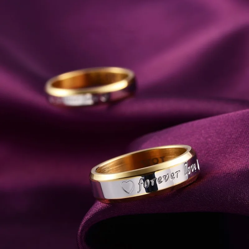 Special offer Fine Jewelry 18K gold plated heart Couple Rings for Women Men Size 6 7 8 9 10 engagement Wedding party lady gifts