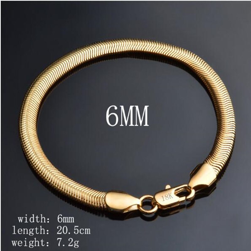 Factory direct New 18K gold 925 Stamp Silver color Bracelets for Women men 6MM soft snake bone Chain Fashion Wedding Jewelry