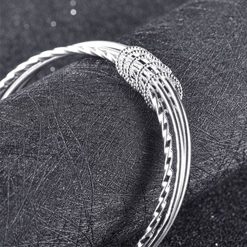 Special offer Hot new 925 Sterling Silver fine Three circles bangle for women Fashion Party wedding Jewelry Christmas gifts
