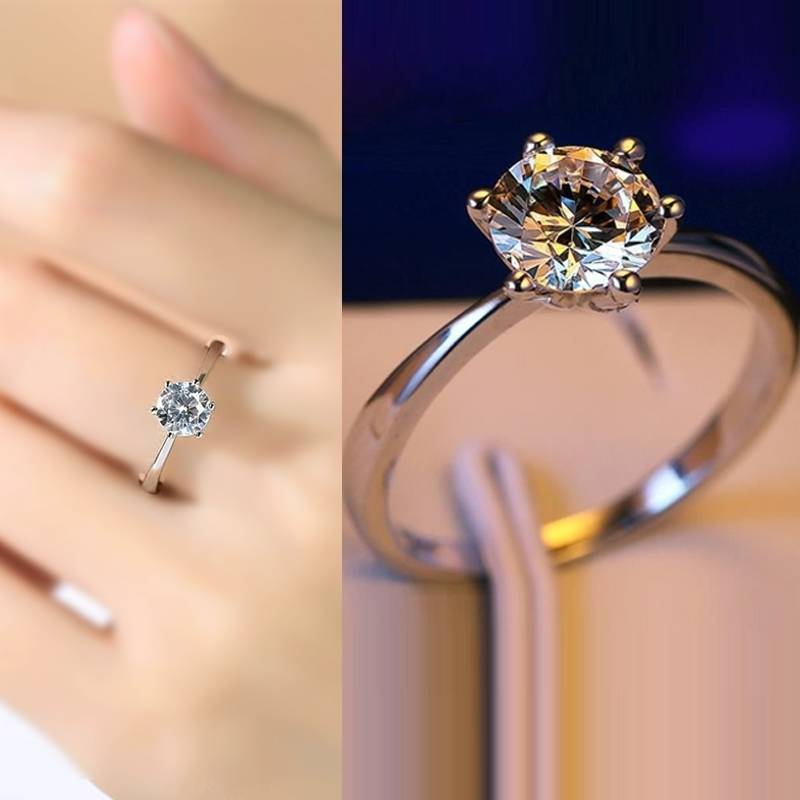 Charm 925 Stamped Silver Rings For women Shining crystal adjustable size Fashion party Couple Gifts engagement wedding Jewelry
