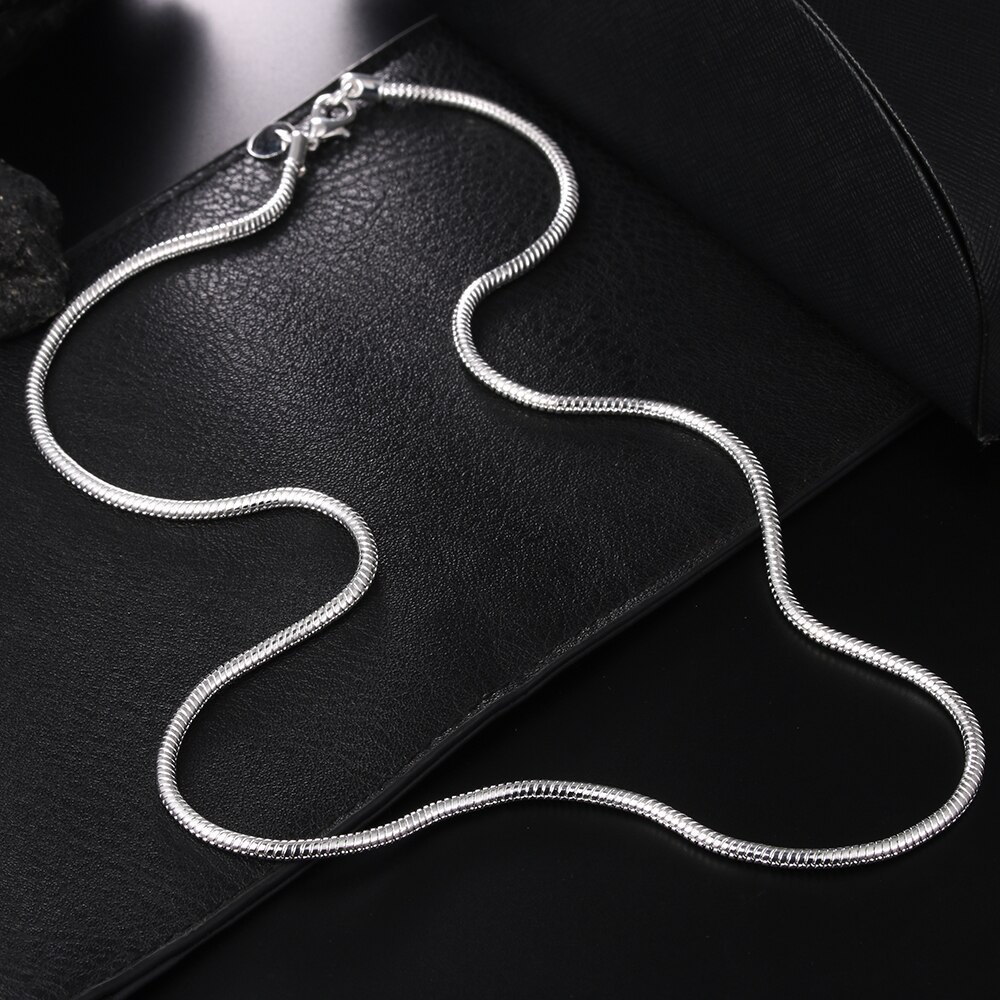 Hot classic 3MM Snake bone chain 925 Stamp Silver color bracelets neckalce Jewelry sets for women man Fashion Party wedding Gift