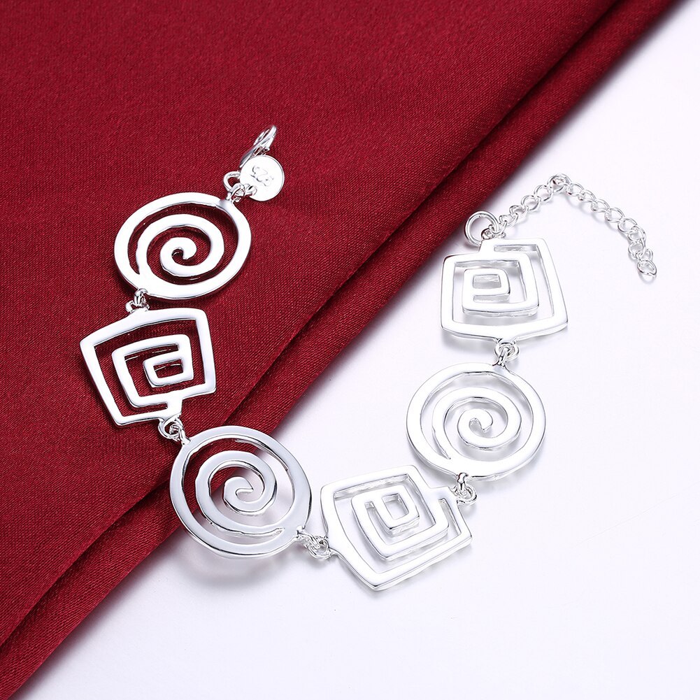 925 Stamp Silver color Jewelry sets fine Retro thread bracelets neckalce for women hot charm Fashion Party wedding Gifts