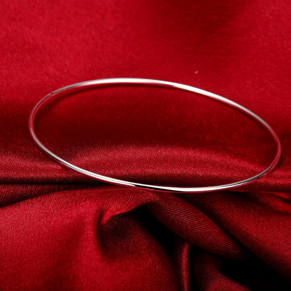 Special offer Hot new 925 Stamp Silver color fine Simple circle bangle for women Fashion Party Jewelry girl student gifts