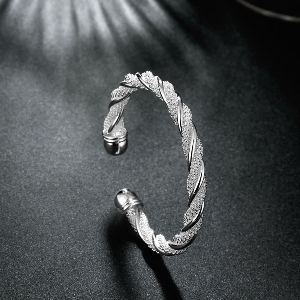Charm 925 Stamp Silver color Bracelets fine Twisted wire bangles for Women Fashion Wedding Party Christmas Gift luxury Jewelry
