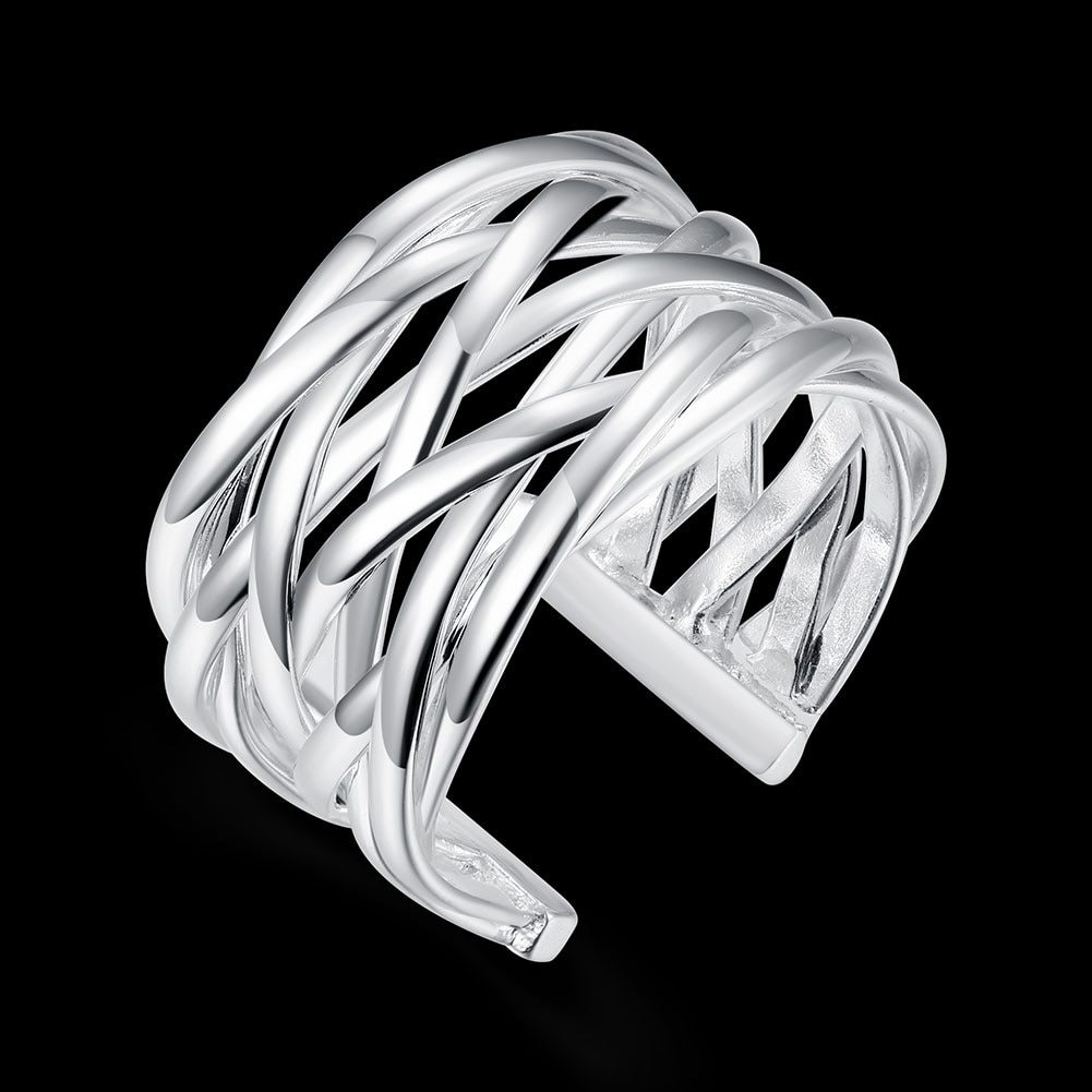 Fashion hot 925 Stamp Silver color Rings For Women adjustable Retro Wedding Engagement Party lady Gifts Charm Jewelry