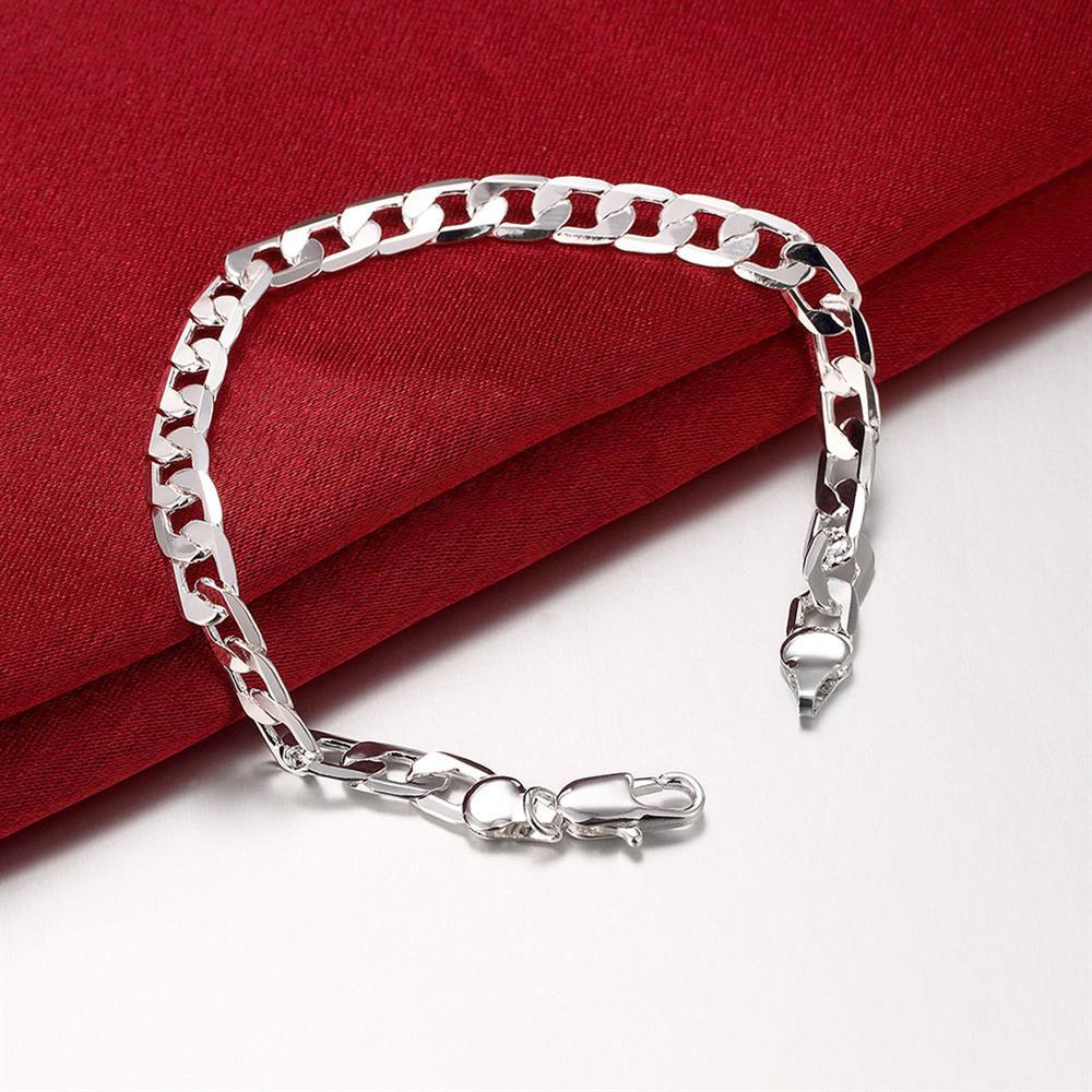 925 Stamp Silver color Original designer 6MM geometry Chain Bracelets necklaces for women man Fashion party wedding jewelry sets