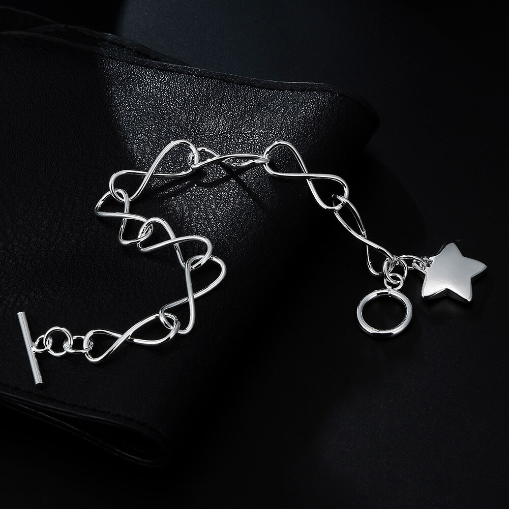 Trending products 925 Stamp Silver color fine Star pendant Bracelets for women fashion designer party Wedding jewelry gifts