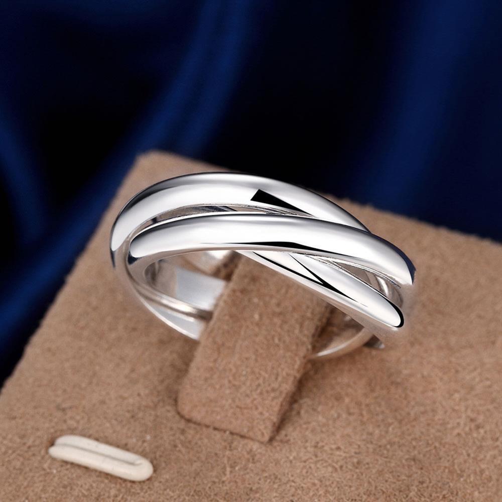 Special offer Silver Rings For Women Simple three circles size 5/6/7/8/9/10 Fashion Party Gift Girl student Jewelry