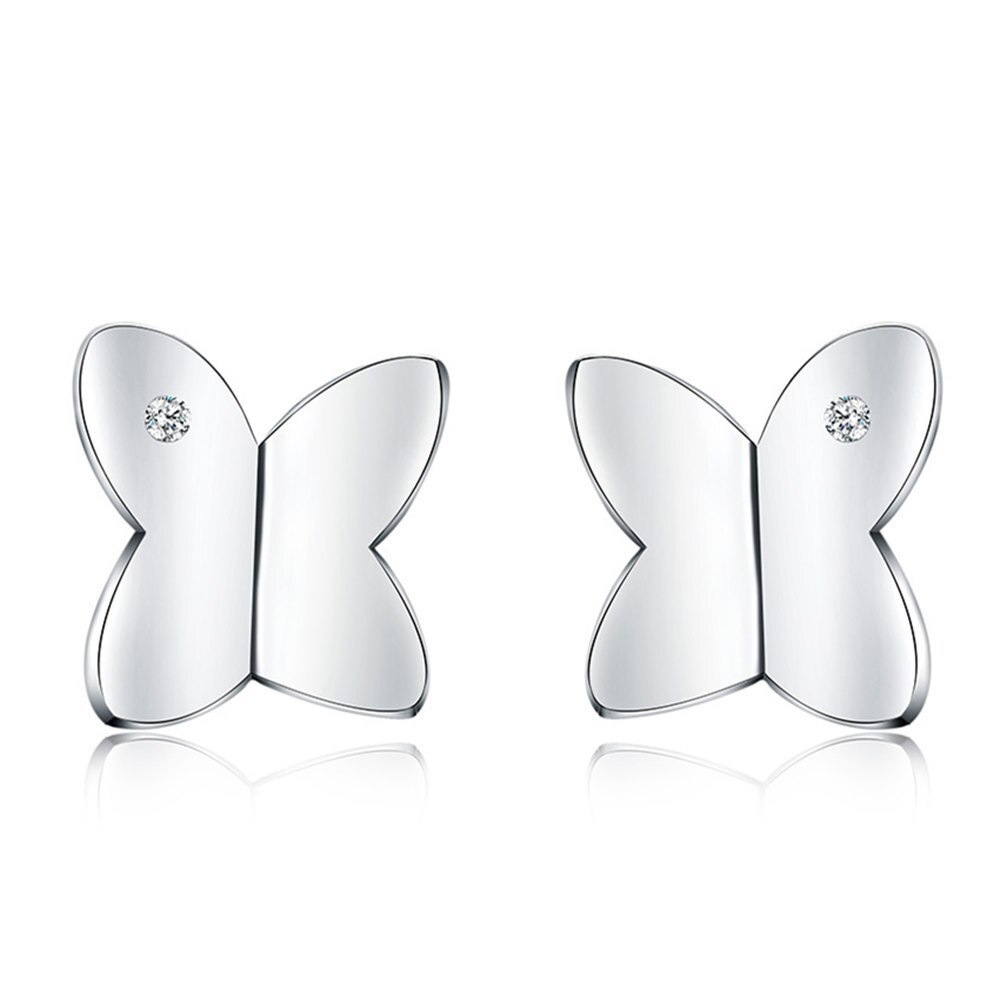 925 Stamp Silver color Earrings fashion Jewelry for Woman charm crystal butterfly diamond stud earrings Trendsetter Gifts