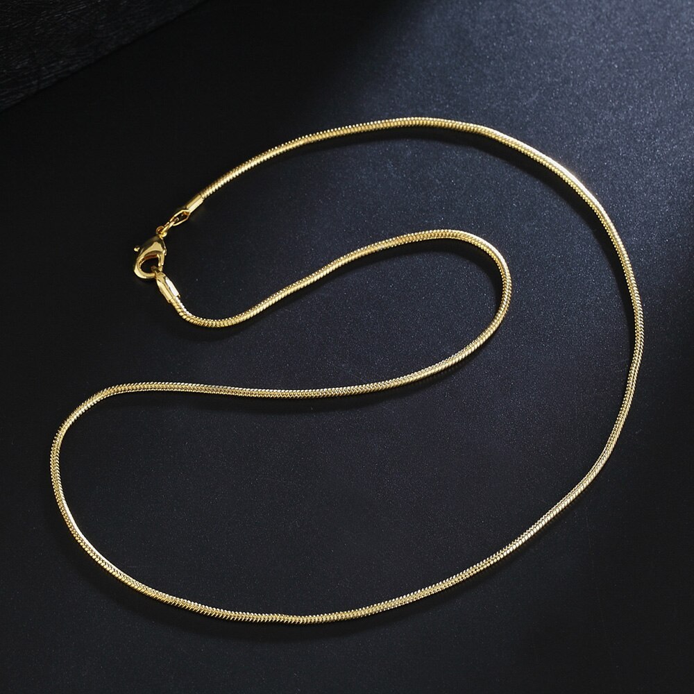 Hot new 925 Stamp Silver color 2MM Snake Chain 18K gold Necklaces 16-30 Inches Women Men high quality party wedding Jewelrys