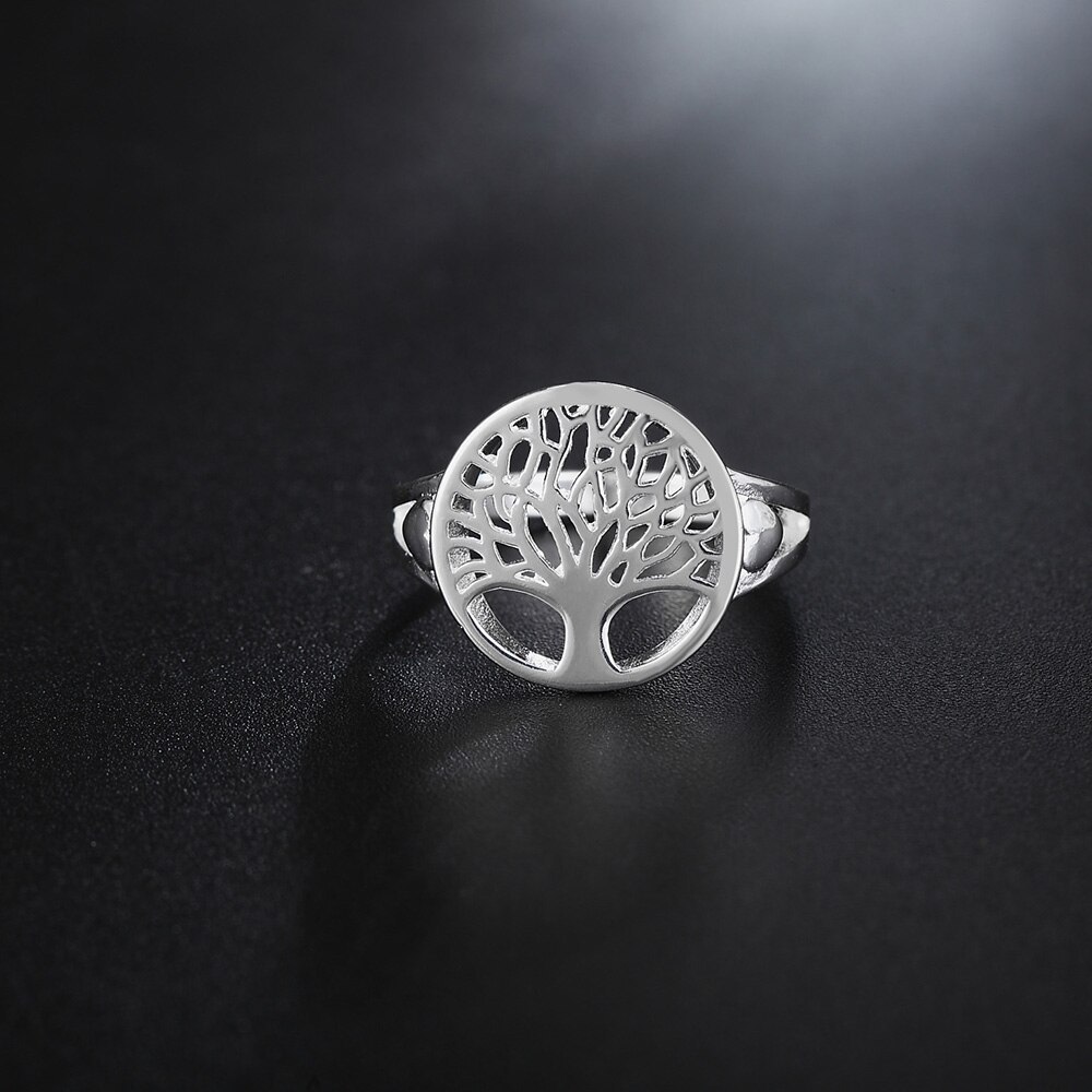 Charm Solid 925 Stamp Silver color Rings For Women men fine small tree size 6/7/8/9 elegant Fashion Party Gifts wedding Jewelry