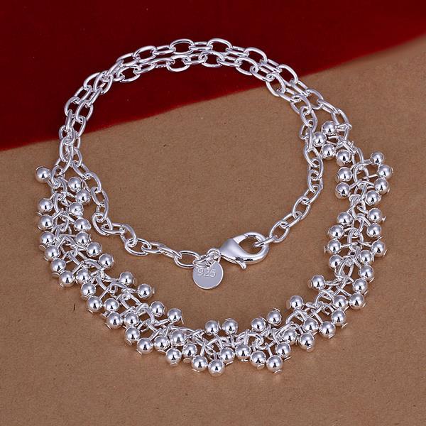 925 Stamp Silver color charm Classic Jewelry 18 Inch Beautiful smooth beads grape necklace for Women wedding Party Gifts