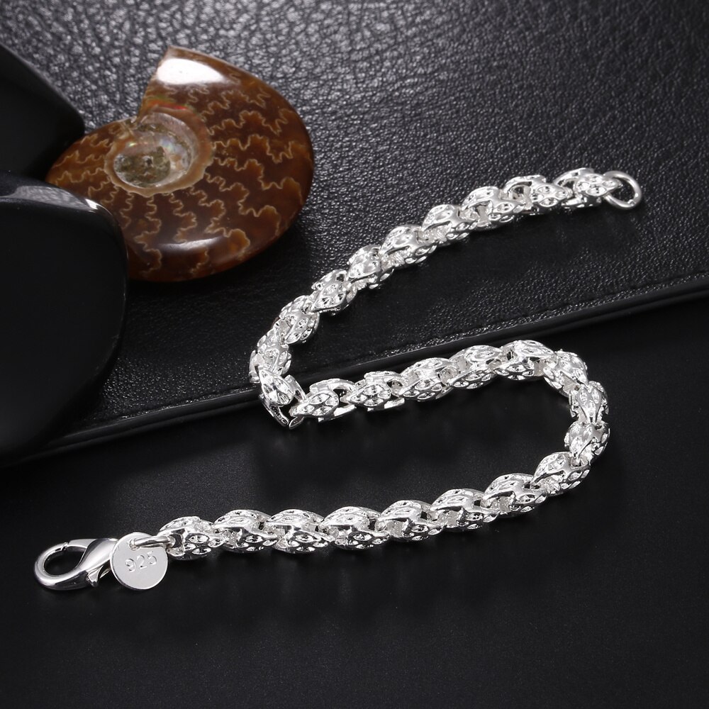 fine 925 Stamp Silver color geometry Bracelets necklaces for women fashion designer party wedding jewelry sets Holiday gifts