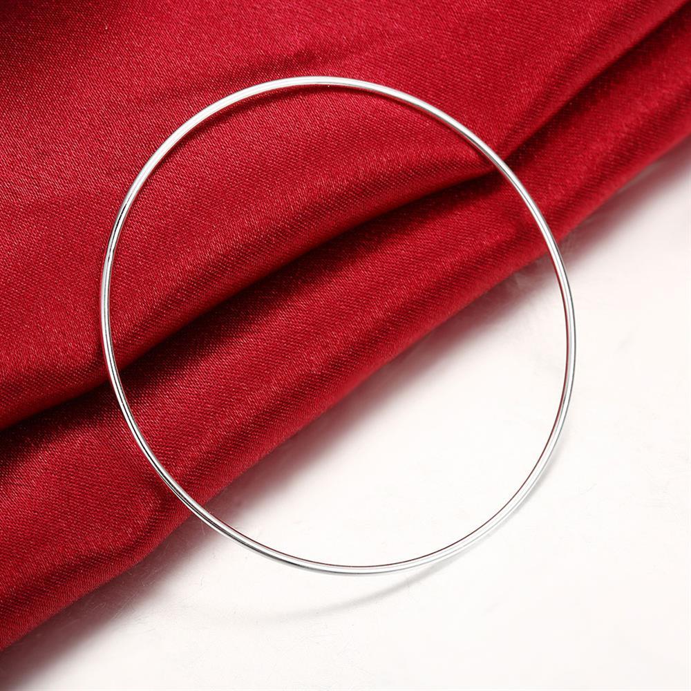 Special offer Hot new 925 Stamp Silver color fine Simple circle bangle for women Fashion Party Jewelry girl student gifts