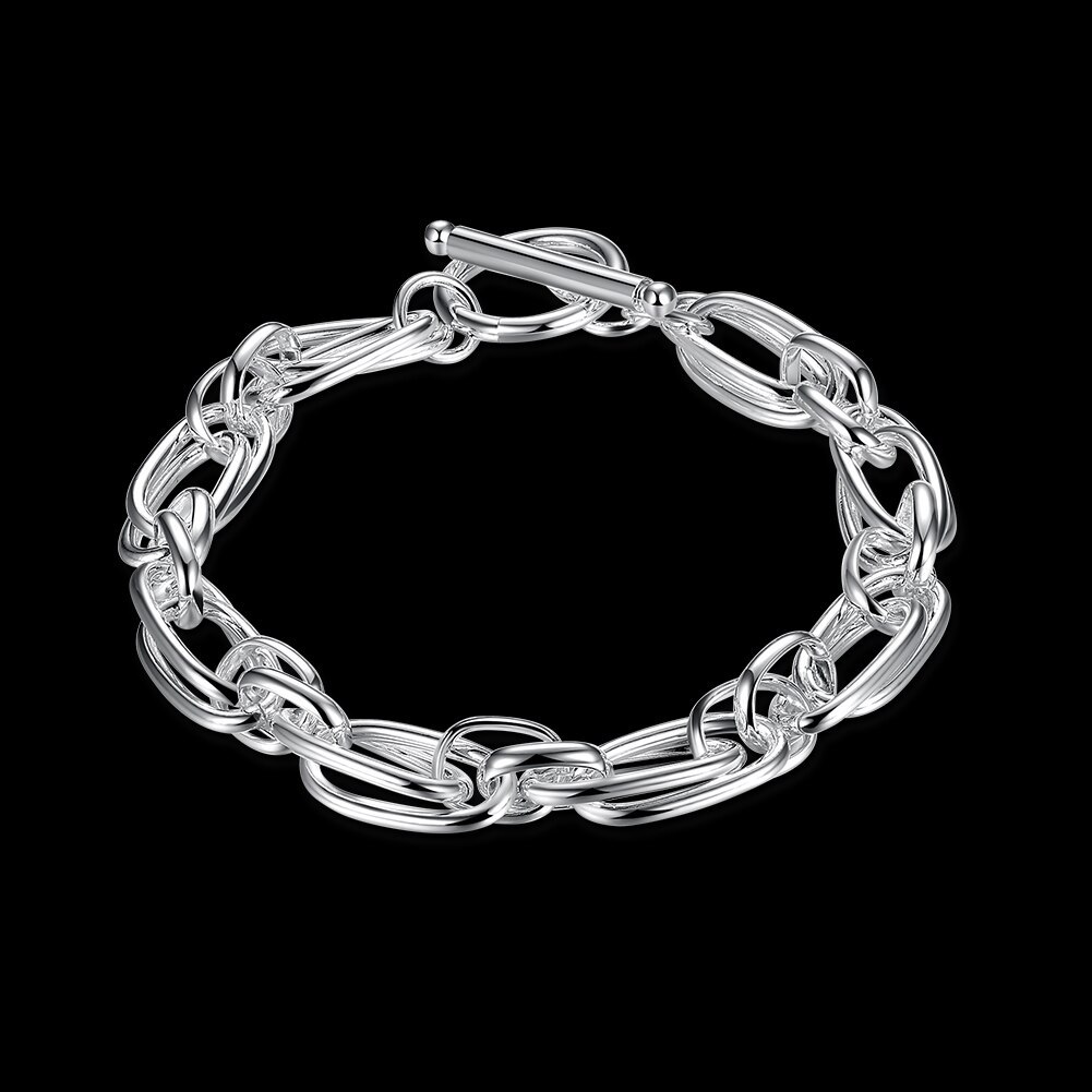 Factory direct fashion 925 Stamp Silver color Bracelet for woman fine creative circle chain trend jewelry Wedding party gifts