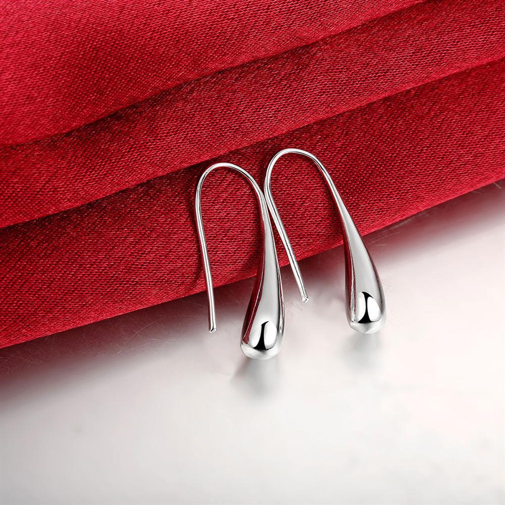 New hot 925 Stamp Silver color Earring for Woman Jewelry High Quality Fashion 18K gold Water droplets Earrings hook Holiday Gift
