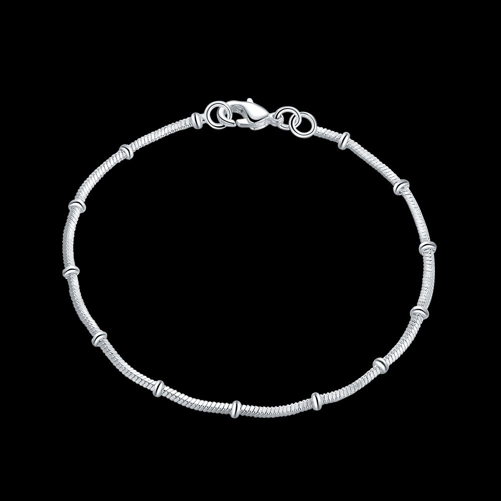 Factory direct fashion 925 Stamp Silver color Bracelet for woman elegant simple snake chain Luxury jewelry Wedding party gifts