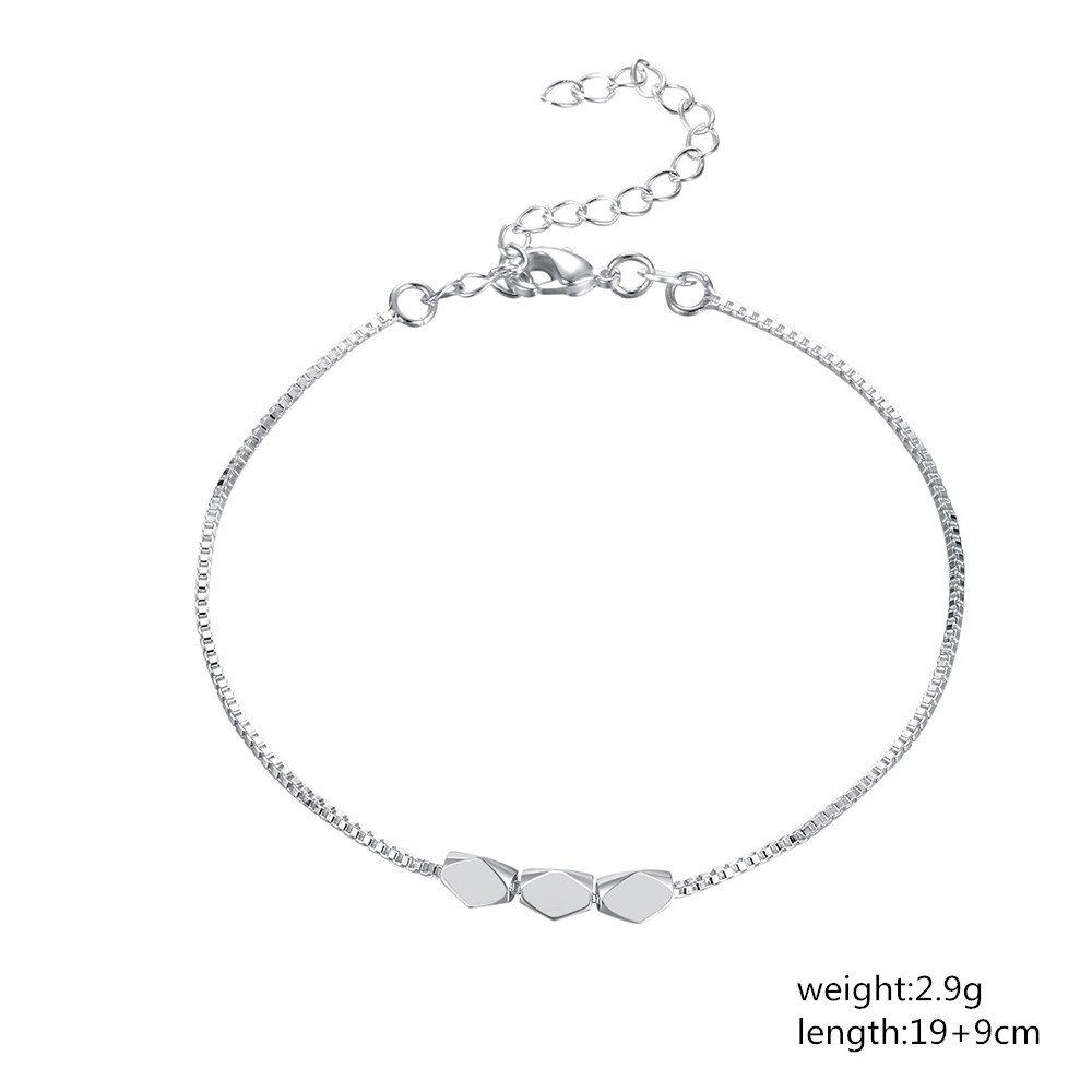 Special offer New 925 Stamp Silver color geometry Hexagon box Chain Bracelets for Women Fashion Wedding Party Gift fine Jewelry
