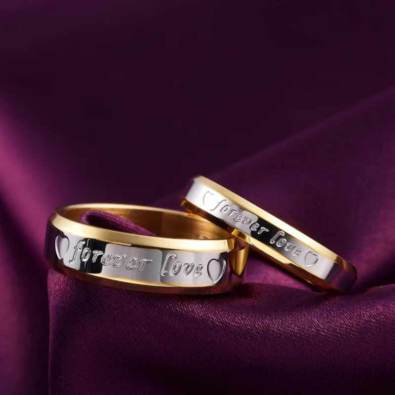 Special offer Fine Jewelry 18K gold plated heart Couple Rings for Women Men Size 6 7 8 9 10 engagement Wedding party lady gifts