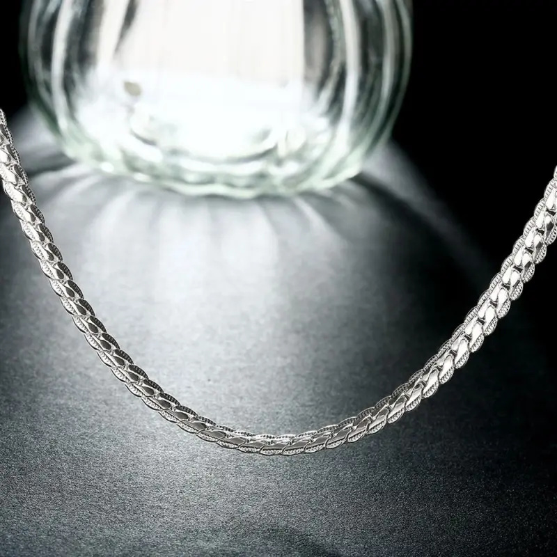 Hot 925 Stamp Silver color 6mm width Chain luxury Fine Necklace For Woman Men 18-24inches Fashion Wedding  party Jewelry