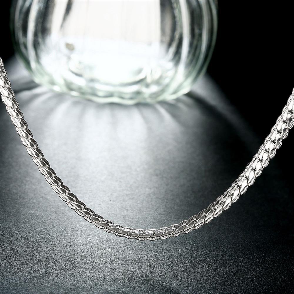 Hot 925 Stamp Silver color 6mm width Chain luxury Fine Necklace For Woman Men 18-24inches Fashion Wedding  party Jewelry