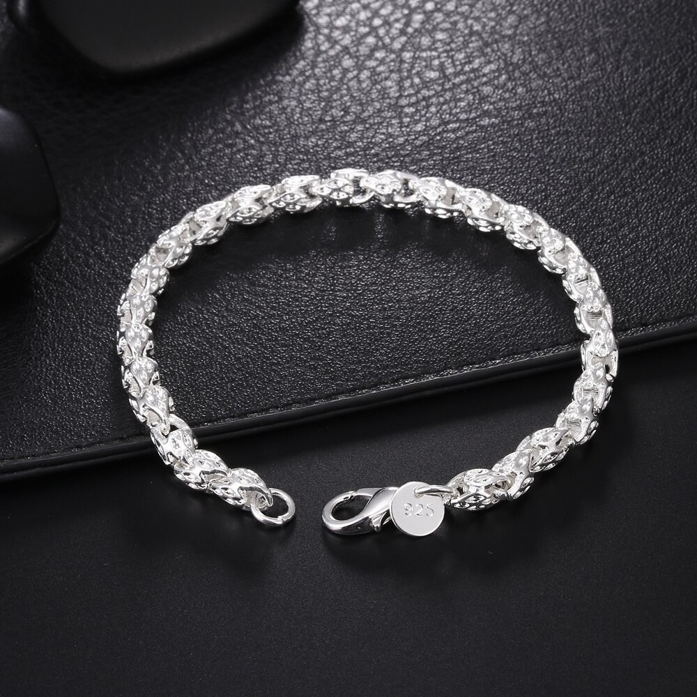 fine 925 Stamp Silver color geometry Bracelets necklaces for women fashion designer party wedding jewelry sets Holiday gifts