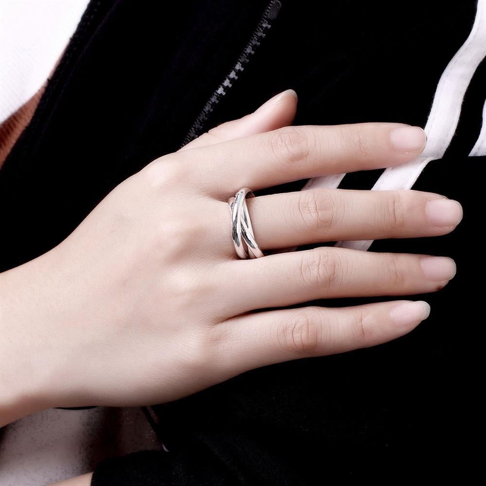 Special offer Silver Rings For Women Simple three circles size 5/6/7/8/9/10 Fashion Party Gift Girl student Jewelry