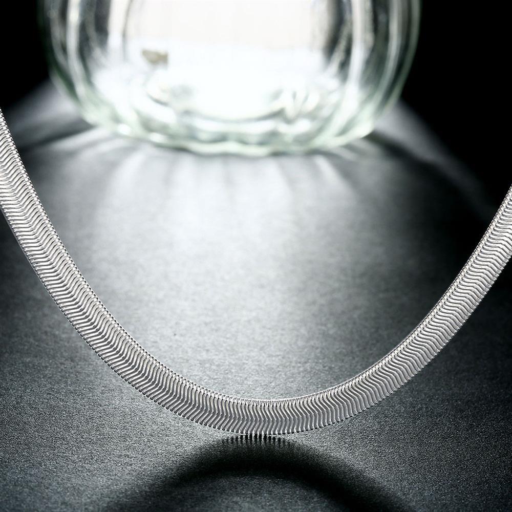 Special offer 925 Stamp Silver color 16-24 Inch 6MM Flat Snake Bone Chain Necklace Women or Men Wedding Fashion Jewelry Gifts