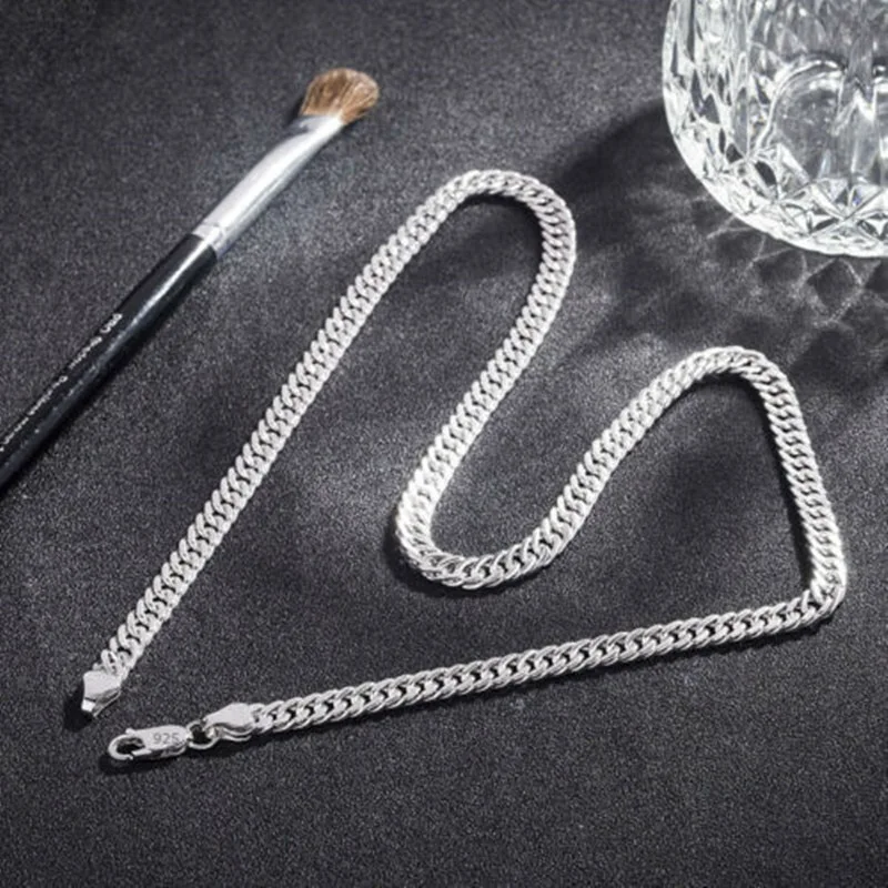 Fashion brand 925 Sterling Silver Necklace for men's classic personality 6MM chain 24 inches Christmas gifts party fine Jewelry