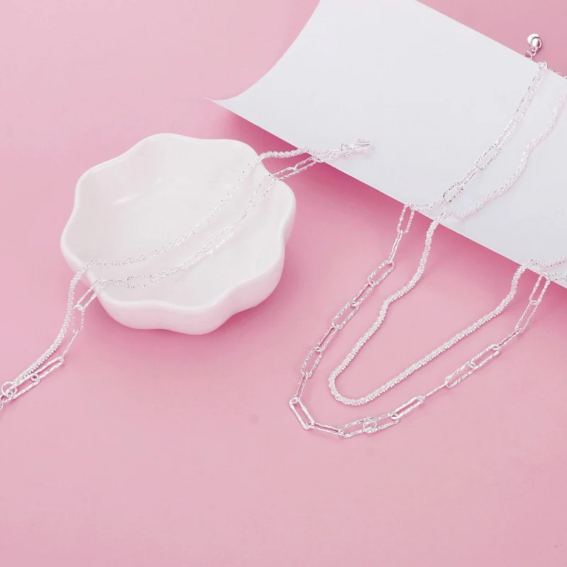 Hot 925 Stamp silver elegant bracelets necklaces for women fashion designer party wedding engagement Jewelry sets birthday gifts