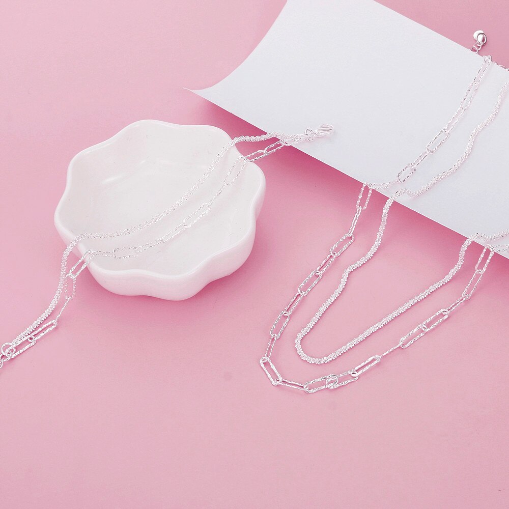 Hot 925 Stamp silver elegant bracelets necklaces for women fashion designer party wedding engagement Jewelry sets birthday gifts