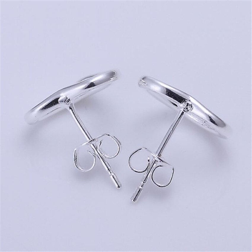 Hot 925 Stamp Silver color Earrings for Women temperament Exquisite heart Ear studs Christmas Gifts Street all-match Jewelry