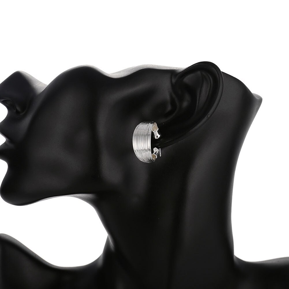 925 Stamp Silver color Earring for woman high quality Fashion Jewelry Retro line Ear hook earrings stud party gail Holiday Gifts