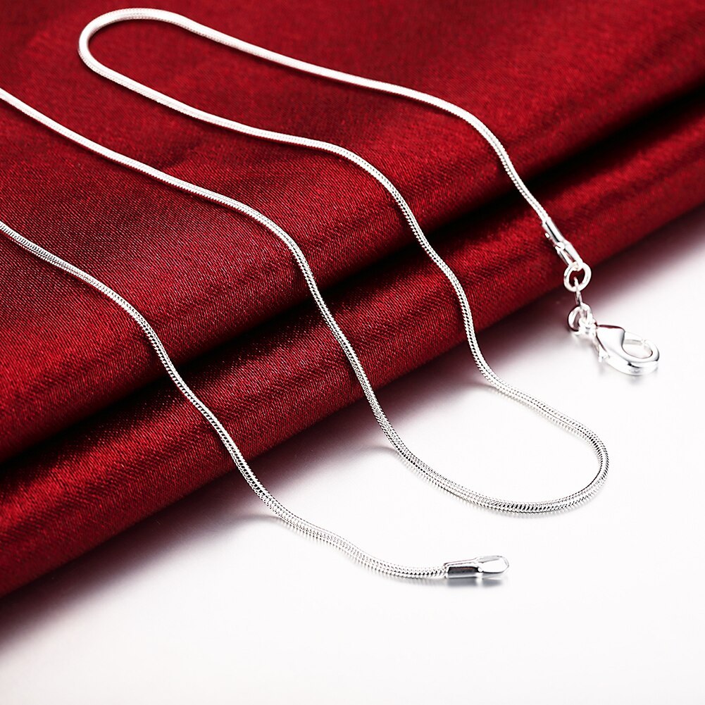 wholesale 10 PCS 925 Stamp Silver color 1MM snake chain necklace for women men 16-30 inches fine jewelry wedding fashion party