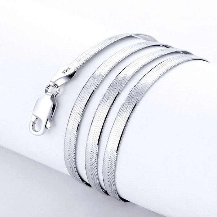 925 Stamp Silver color 4MM chain Necklace for Women Luxury Couple Fine Jewelry Blade Chain wedding gift choker Clavicle