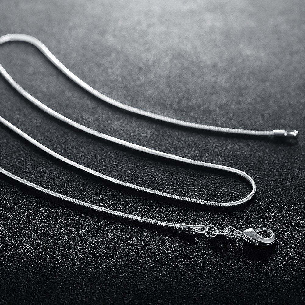 wholesale 10 PCS 925 Stamp Silver color 1MM snake chain necklace for women men 16-30 inches fine jewelry wedding fashion party