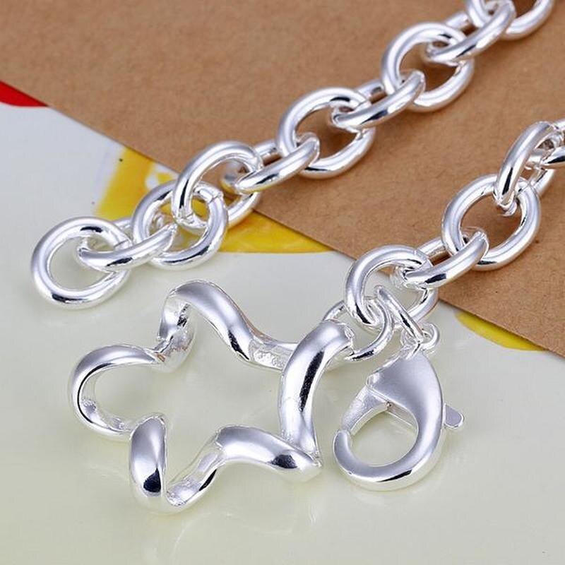 Hot new beautiful star Pendant chain 925 Stamp Silver color Bracelet for woman classic popular party Gift fashion Jewelry