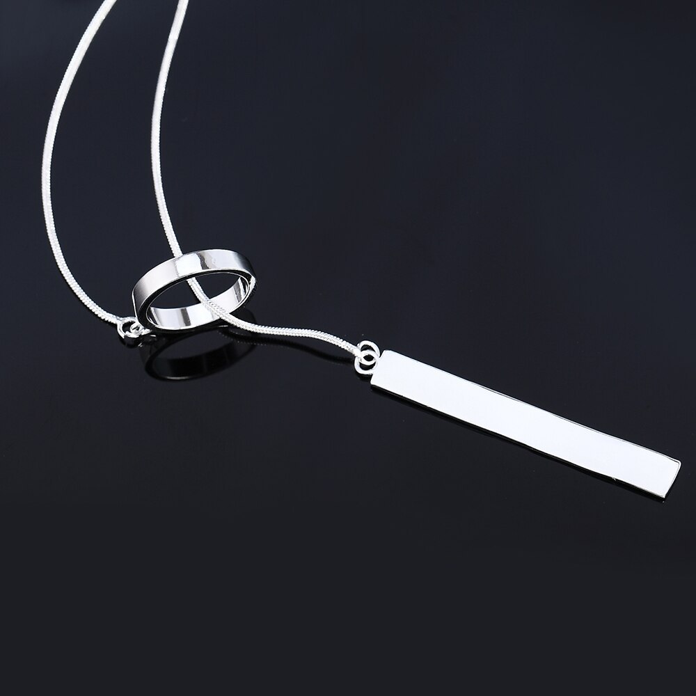 Factory direct 925 Stamp Silver color Necklace For Women Wedding Jewelry 18 inches Creative Round Pendant fashion Christmas gift