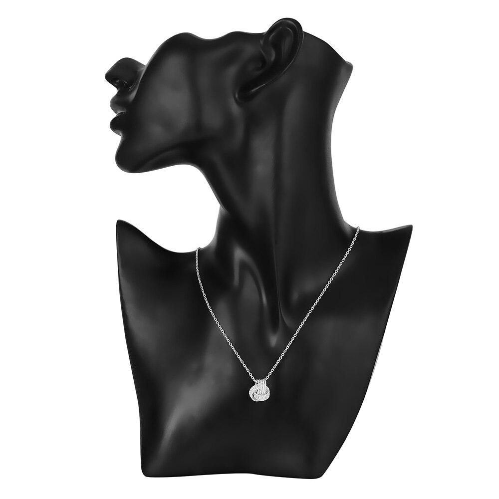 Hot 925 Stamp Silver color Weave Ball Pendant Fashion Jewelry 18 inches Charm Necklace For women party wedding Birthday Gifts