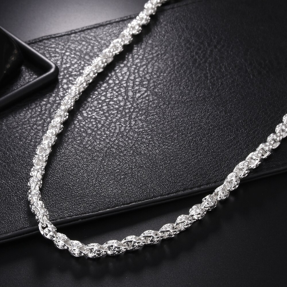 Factory direct 925 Stamp Silver color 20-24Inch 5MM Faucet Chain Necklace For Woman Man Fashion Wedding Birthday Jewelry Gift