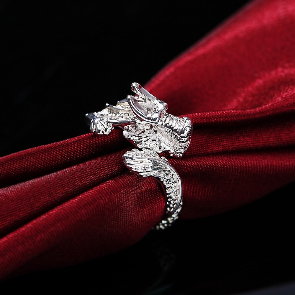 Special offer 925 Stamp Silver color Ring For men woman fine Domineering Dragon ring Fashion Party Christmas Gifts Jewelry