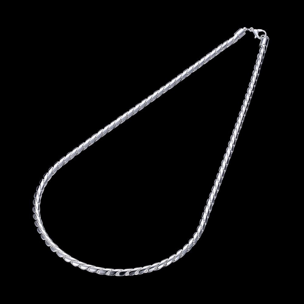 Factory Direct 925 Stamp Silver color Necklace for woman men's 20 inch personality 4MM Twisted rope chain Christmas gift Jewelry