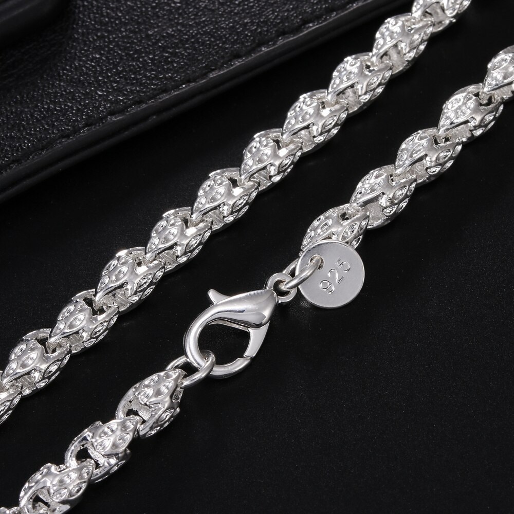 Factory direct 925 Stamp Silver color 20-24Inch 5MM Faucet Chain Necklace For Woman Man Fashion Wedding Birthday Jewelry Gift
